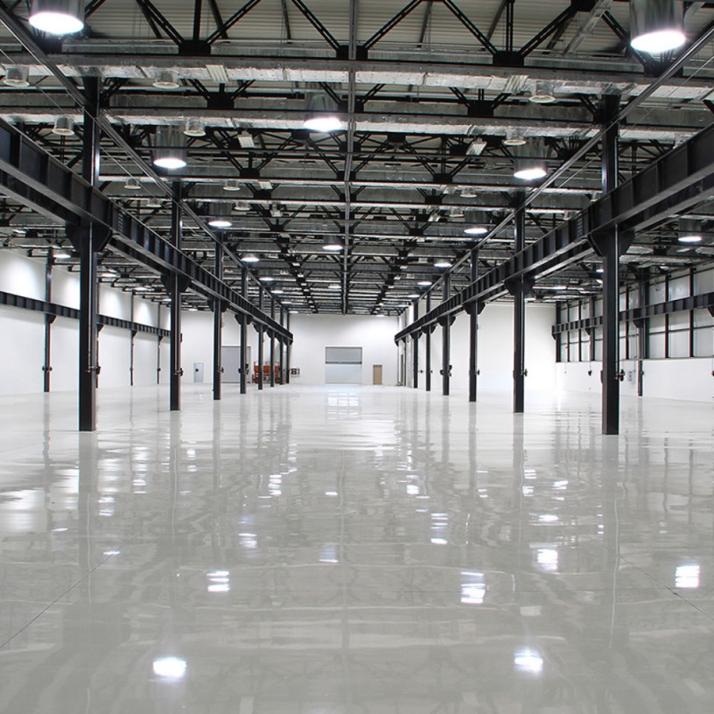 Industrial facility with heavy-duty epoxy flooring