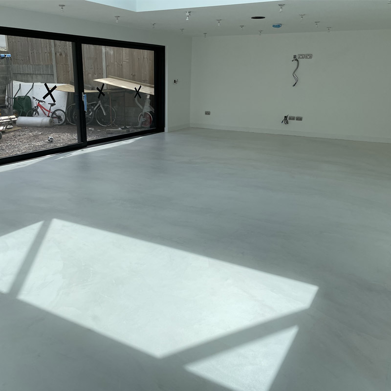 Modern residential home with beautiful epoxy flooring